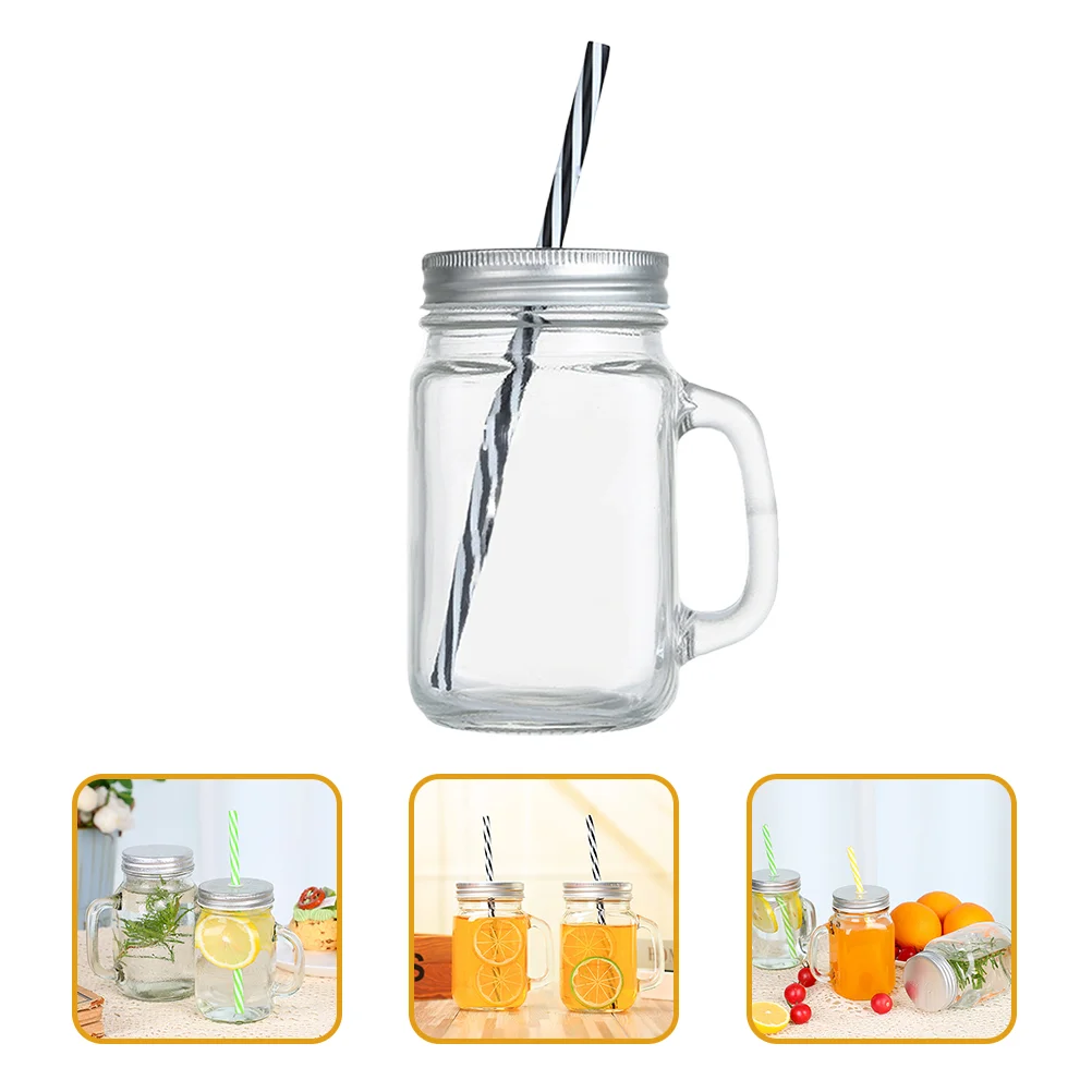 

Mason Jar Glass Straw Coffee Jars Cups Glasses Mugs Cup Drinking With Water Bottle Mug Juice Tumblers Straws Tumbler Mouth Lids