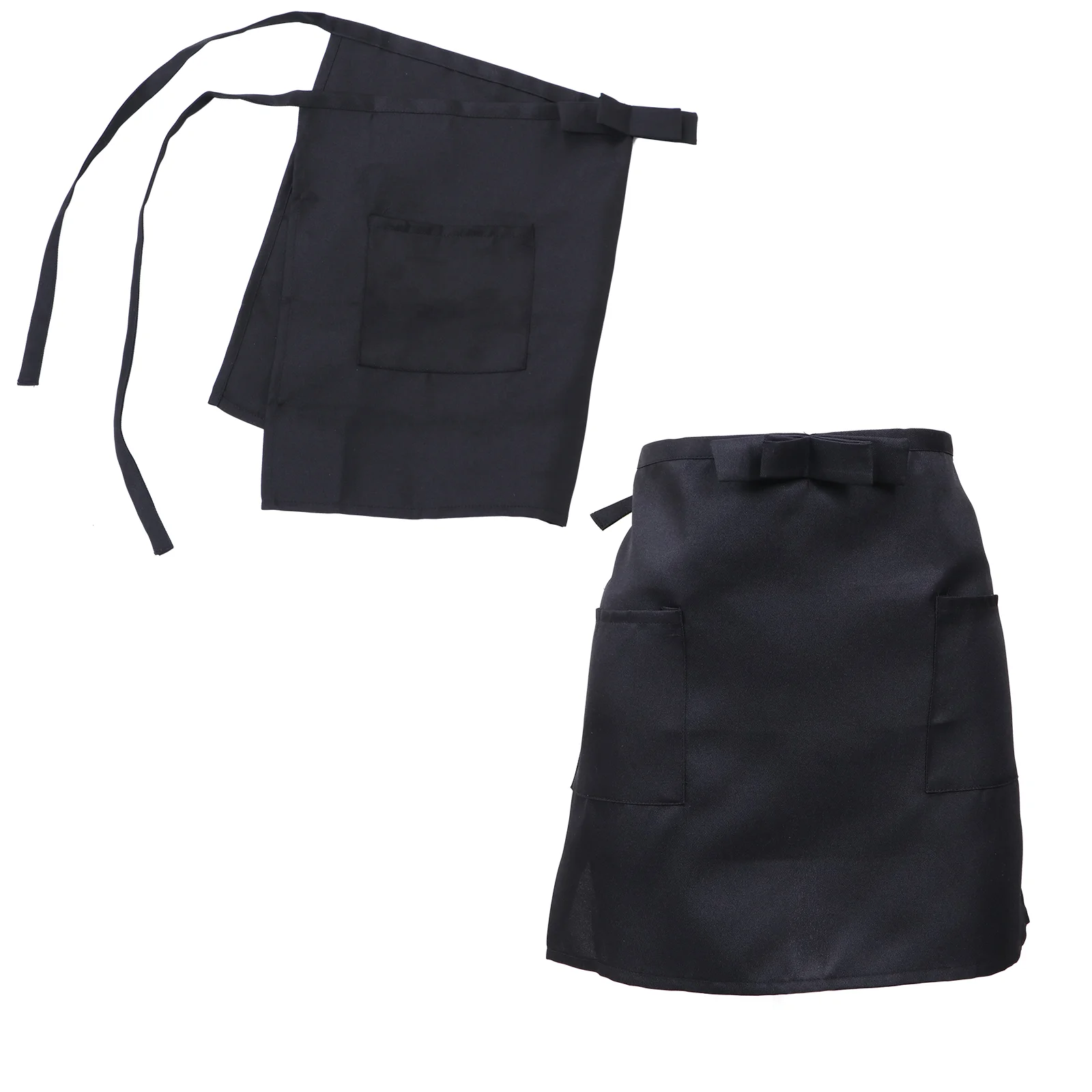 

2 Pcs Apron Half-length Aprons Pockets Chic Working Creative Kitchen Shop Serving Short