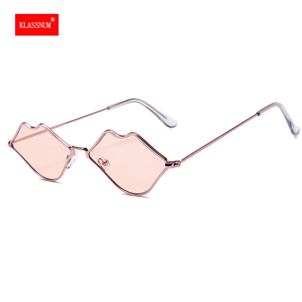 

Women Retro Sunglasses Sexy Hot Lips Sun Glasses Metal Frame Shades Punk Mirror Eyewear UV400 2023 Fashion Eyeglasses Men Lens