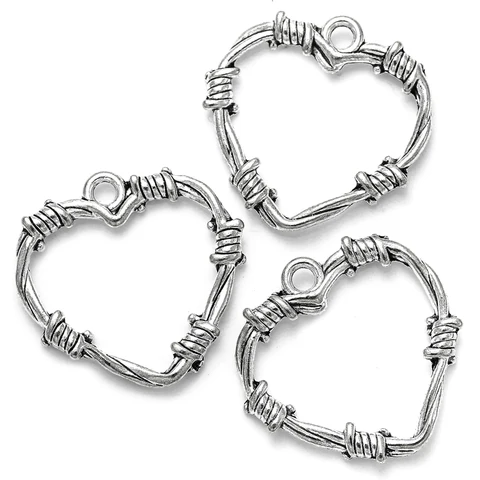 Шармы-сердца из цинкового сплава, YuenZ, 10 шт.