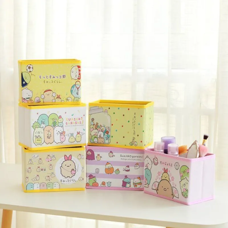 

Kawaii Anime Sumikkogurashi Cute Cartoon Desktop Storage Box Toy Sundries Folding Storage Box Girl Heart Gift