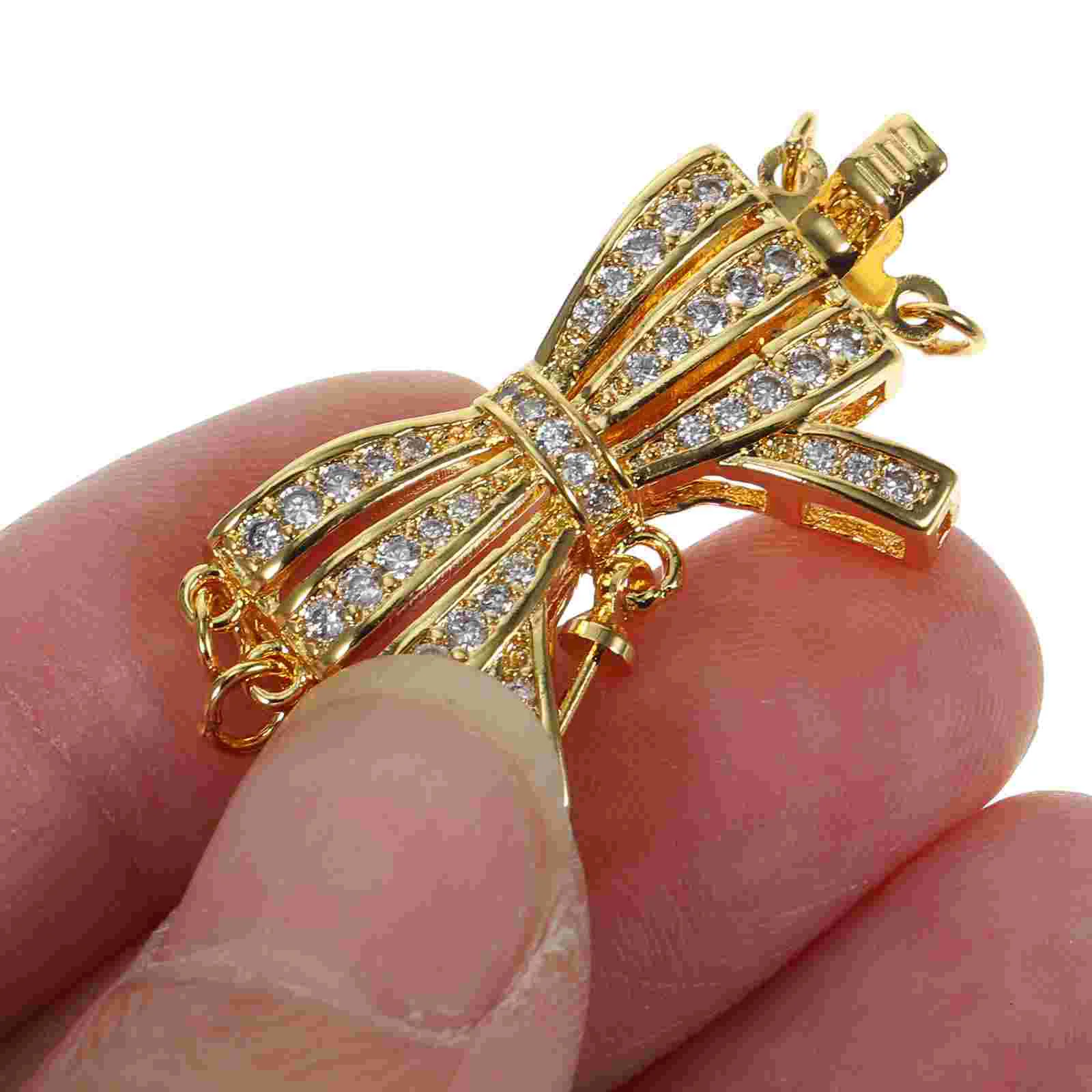 2Pcs Necklace Layering Clasp Bowknot Shape Bracelet Necklace Connector Decorative Jewelry DIY Clasp