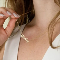 custom name necklaces personalized stainless steel gold pendant nameplate necklaces for women jewelry jewelry romantic gift
