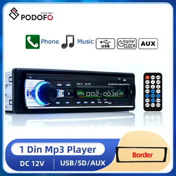 Podofo 1 Din 블루투스 자동 라디오, SD 라디오, 12V JSD-520 MP3 플레이어, AUX-IN 자동차 스테레오 FM USB 오디오 스테레오, 대시 라디오 Coche