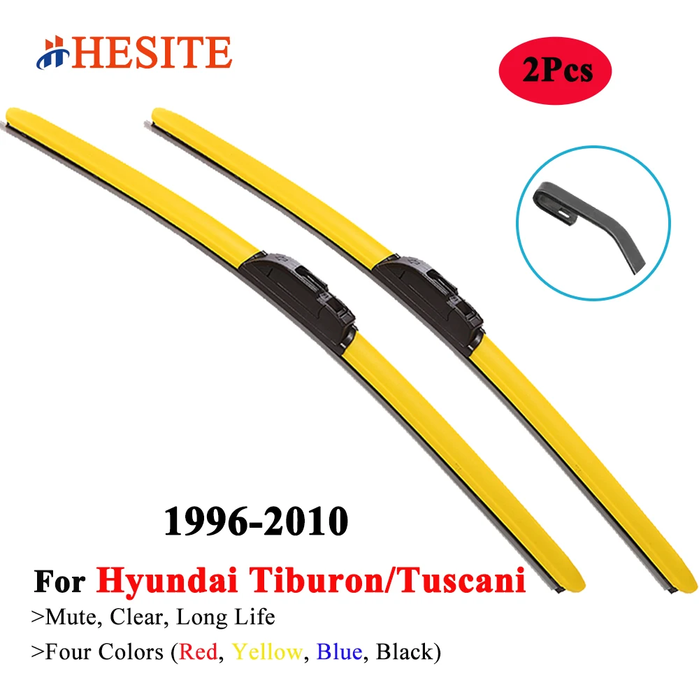 HESITE Colorful Windshield Wipers For Hyundai Tiburon Tuscani RD GK Coupe 1996 2001 2002 2003 2006 2008 2009 Red Blue Car Wipers