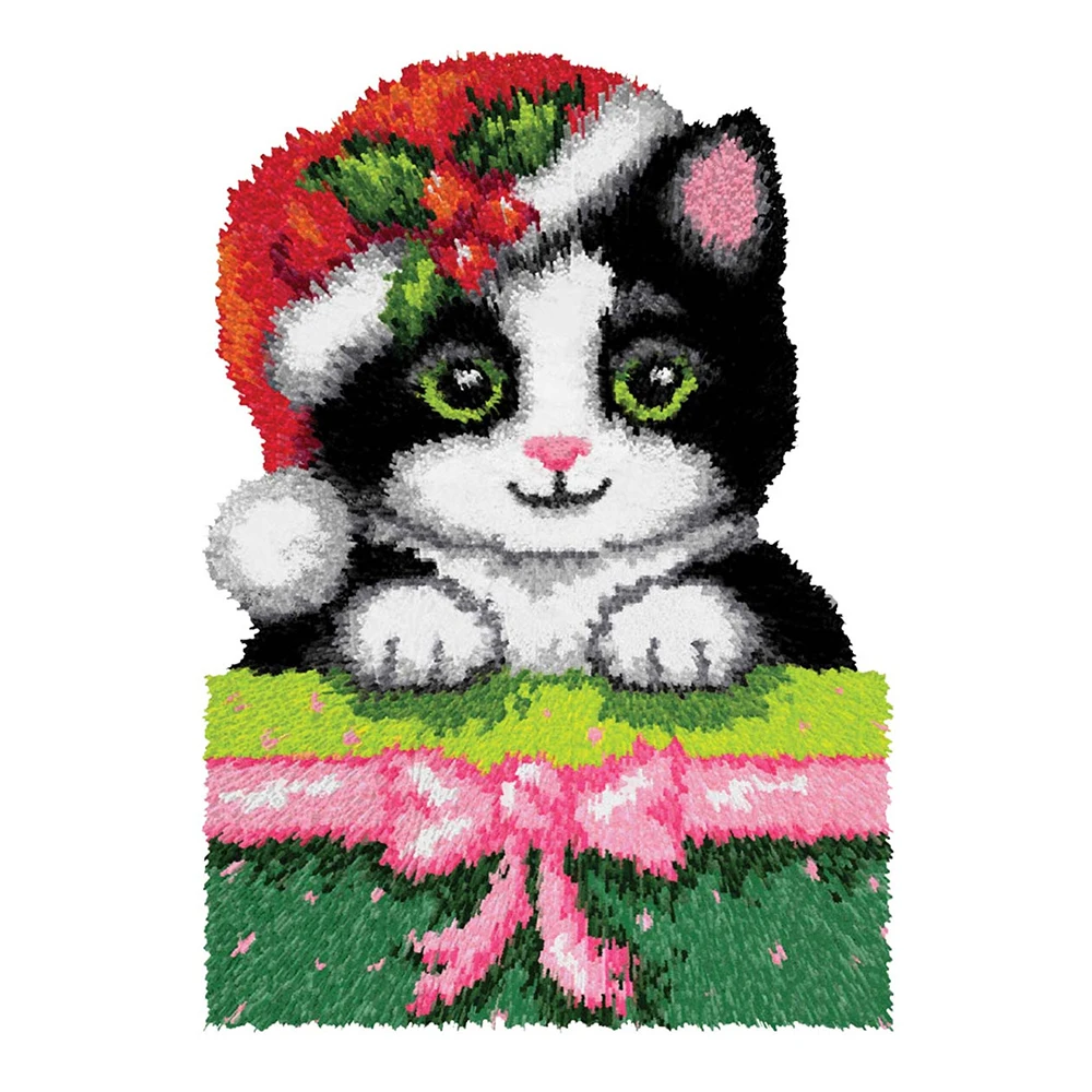 

Rug making kits for kids room Smyrna latch hook kit with printed pattern Cat Carpet embroidery Tapestry Crafts for adults Hobby