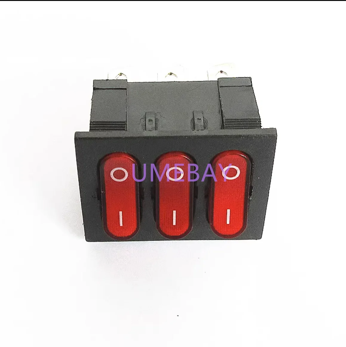 

10pcs Triple, 2-speed, 9-pin, red with light, 3-way ship type power switch, 3-in-1 combination rocker switch