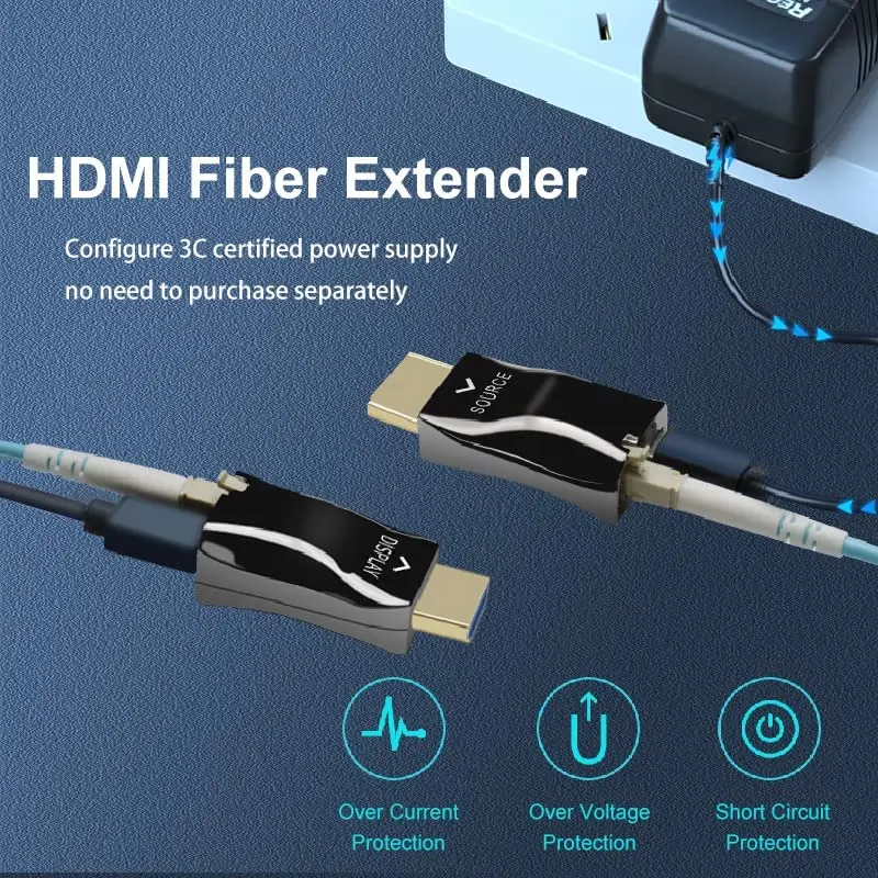 4K HDMI Optical Transceiver HDMI 1.4a/ 2.0 Over Fiber Extender Resolution Up to 4K@30HZ/60Hz Simplex LC 300m Video converter