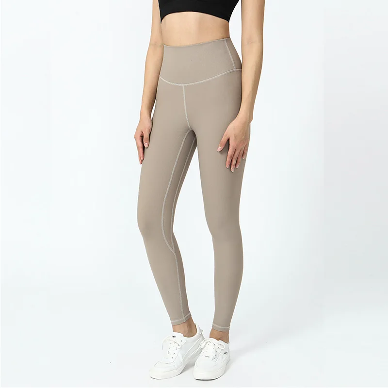 Lulu RibbeYoga Pants High Waisted Gym Leggings Sport Women Fitness Seamless Female Legging Tummy Control Running Training Tights