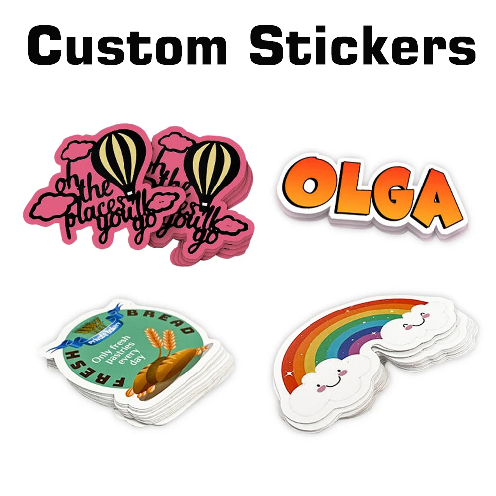 Custom Logo Stickers Personalized Die Cut Waterproof Adhesive Label Kiss Cut Decal PVC Vinyl Name Stickers for Stationery Laptop