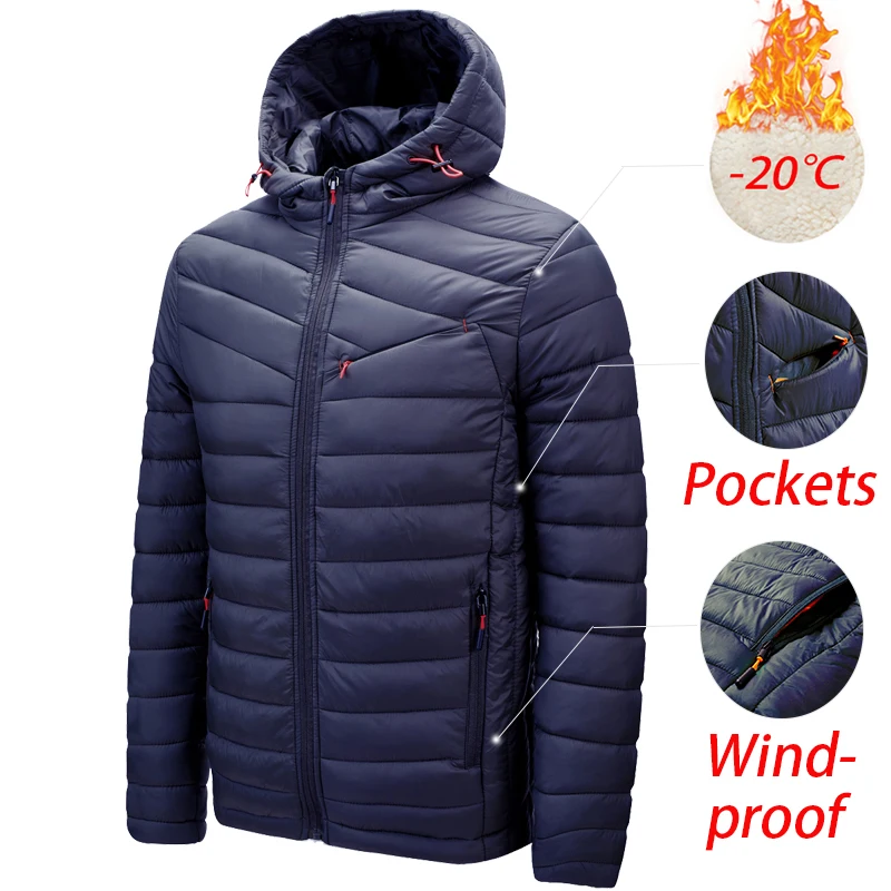 2022 Men New Autumn Winter Warm Waterproof Parkas Jacket Coat Mens Hooded Casual Outwear Detachable Hat Outfits Parkas Coat Male