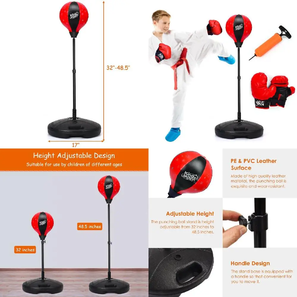 

Brand New and Enjoyable Design Adjustable Punching Bag Toy Set with Boxing Glove and Speed Ball for Kids and Adults for Fun and