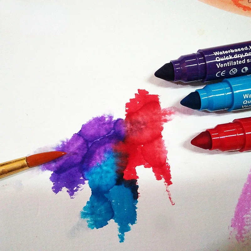 

12/24/36colors Watercolor Pen Set Children's Water Soluble Coloring Pen Thick Head Can Halo Dye Colored Poster Pen