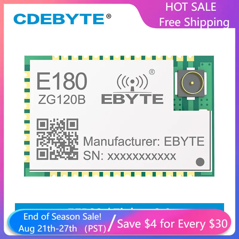 5 шт. EFR32 ZigBee3.0 отверстие для печати IPEX SMD IoT беспроводной модуль приемопередатчика E180-ZG120B умный дом сетевой CE FCCTransmitter