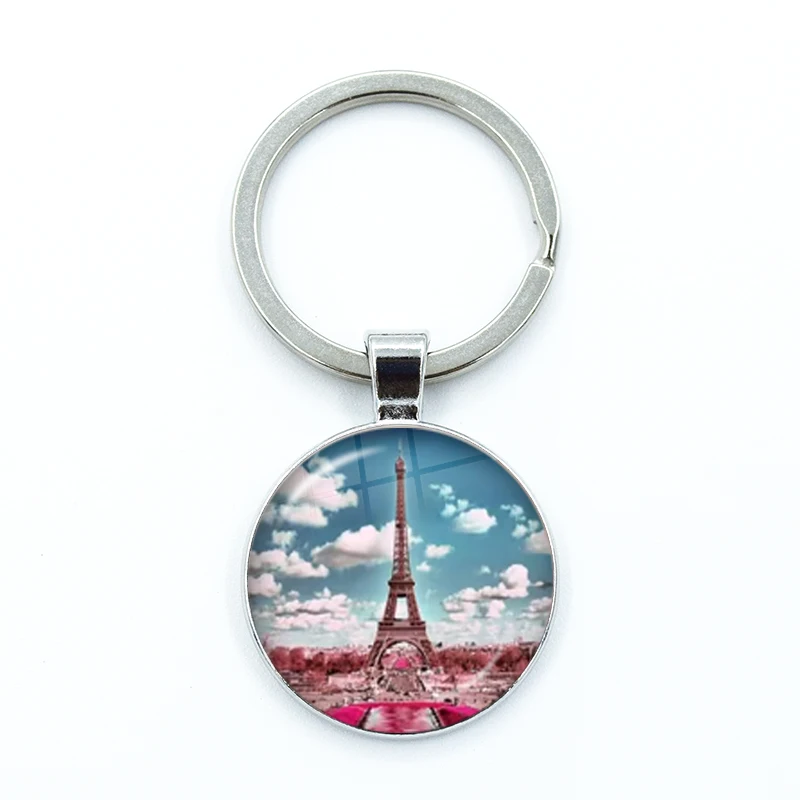 Романтический брелок для ключей с изображением Парижа и Эйфелевой башни
