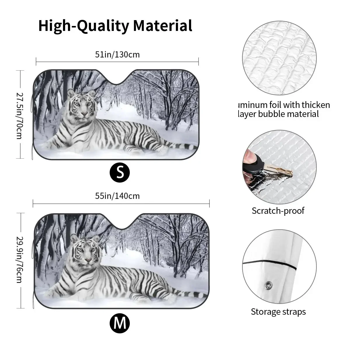 Бенгальский белый тигр солнцезащитный козырек ветровое стекло для любителей