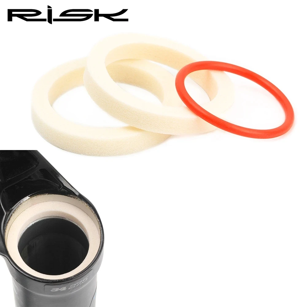

RISK 2Pcs Bicycle Front Fork Sponge Ring Oil Foam Absorb Seal 30/32/34/35/36/38/40mm Forks Bike Accessories