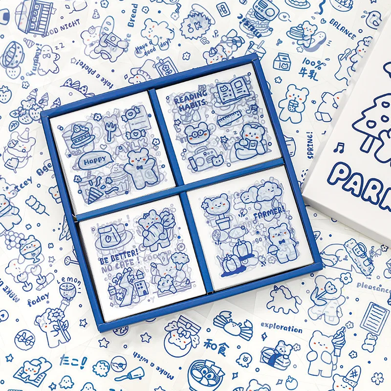 

100 Sheets Cute Cartoon Bear Character Journal Diary Phone Laptop Notebook Handmade Decoration Materials Child Birthday Gift