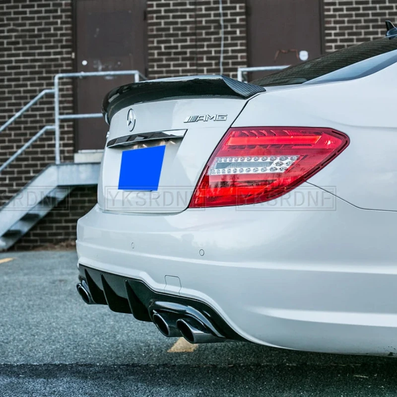 

Для Mercedes-Benz C-Class W204 C63 2-дверный 4-дверный C180 C200 C220 C260 C300 V задний спойлер из углеродного волокна крыло багажника 2007-2014