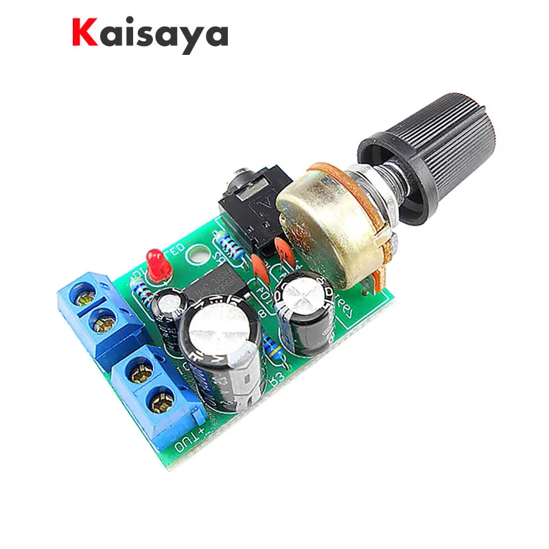 

LM386 mini Audio Power Amplifier Board With Volume Adjustment DC3-12V For 0.5-10W Audio Speaker