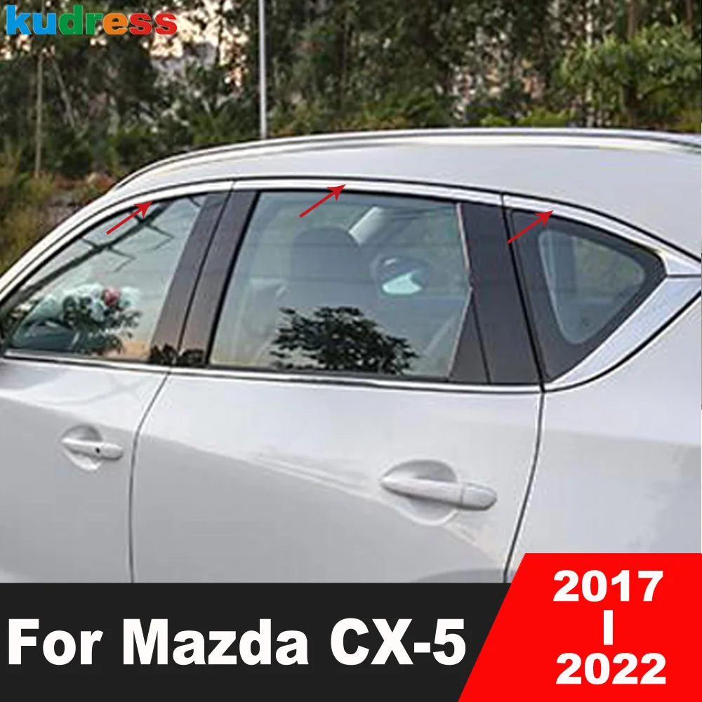 

Верхняя отделка подоконника для Mazda CX-5 CX5 KF 2017 2018 2019 2020 2021 из нержавеющей стали, рамка для окон, отделка, автомобильные аксессуары