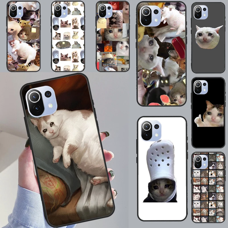 

Crying Cat Memes Case For POCO X4 Pro X3 GT F1 F2 F3 M3 M4 X3 Pro Back Cover For Xiaomi 11T Pro 10T 11 Lite