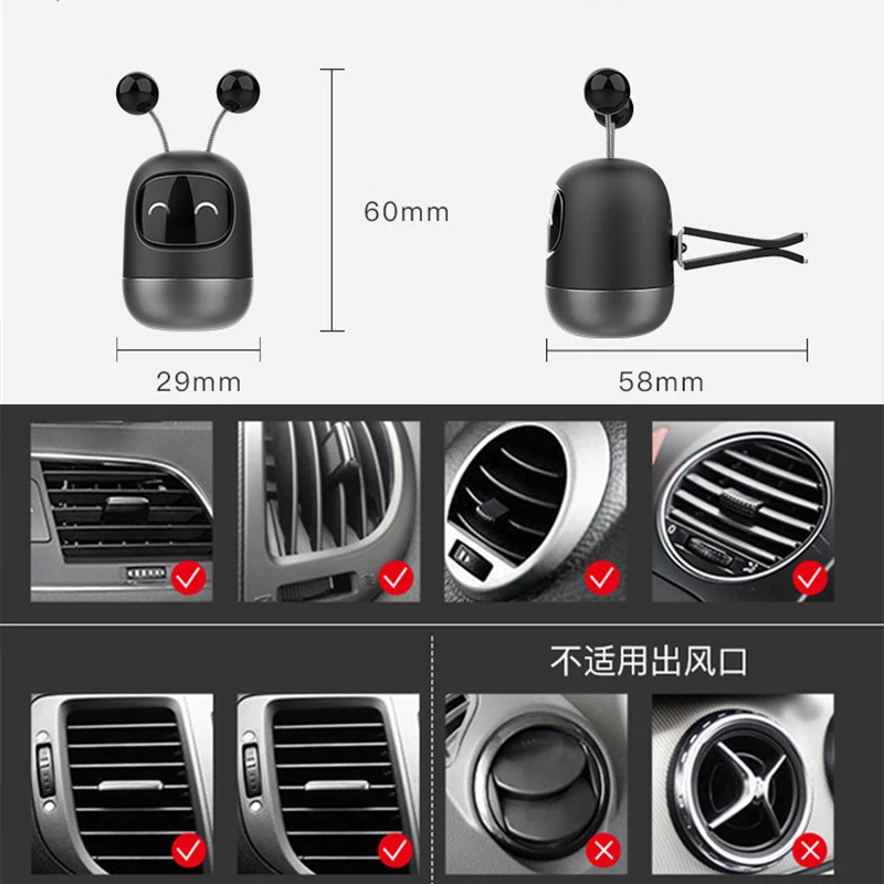 Car Air Freshener Auto Creative Mini Robot Vent Clip Parfum Flavoring Prefume Fragrance Diffuser Interior Decoration |
