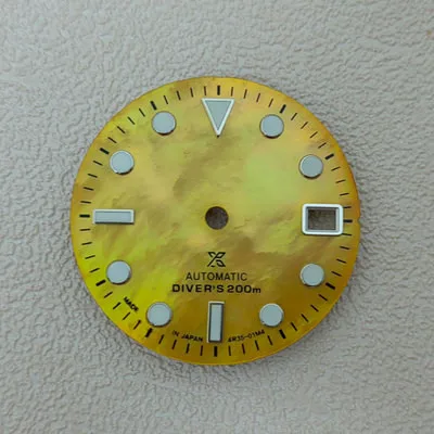 Watch accessories black purple shell modified dial 29mm C3 green luminous  for SKX007 NH35/36 movement watch MOD case Date