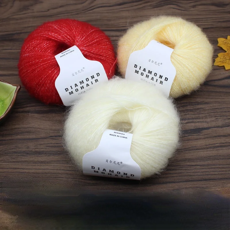 25gmohair пряжа для вязания крючком недорогая детская шерстяная свитера/кашемировые