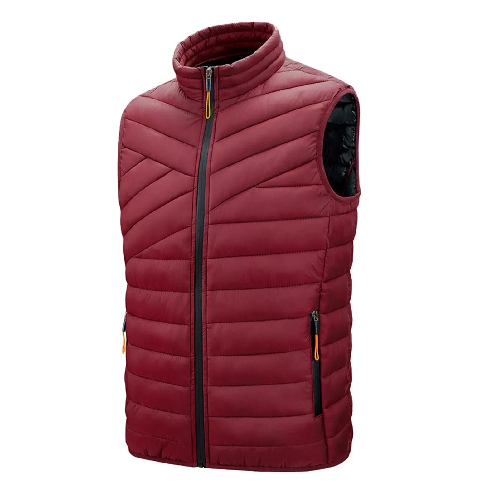 

NEW IN Men's Warm Vest Men's Zip Cardigan High Collar Vest With Pocket