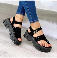 summer sandals womens 2022 new platform sandals sports style middle heel temperament college style roman fashion sandals