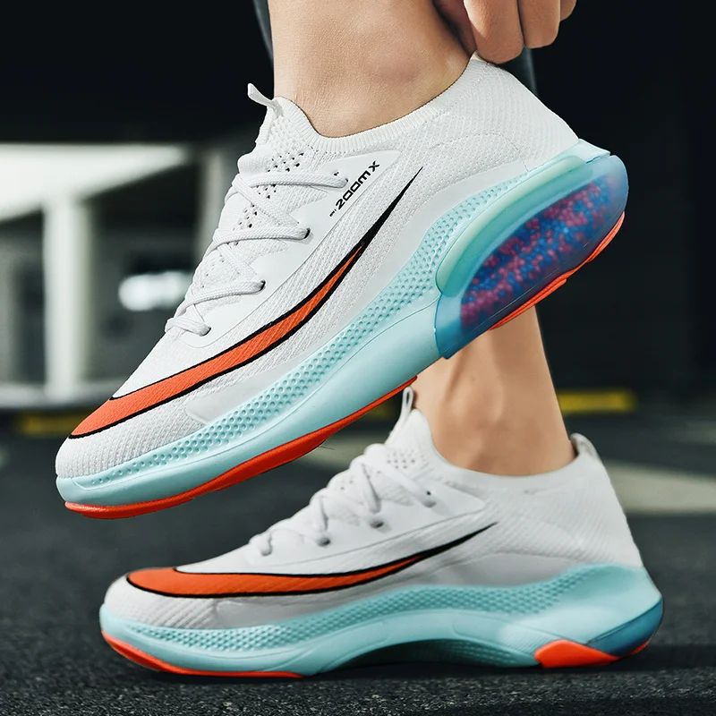 Brand Running Shoes Men Flying Woven Breathable Sport Training Sneakers Damping Women Men Athletic Shoes Jogging Casual Footwear