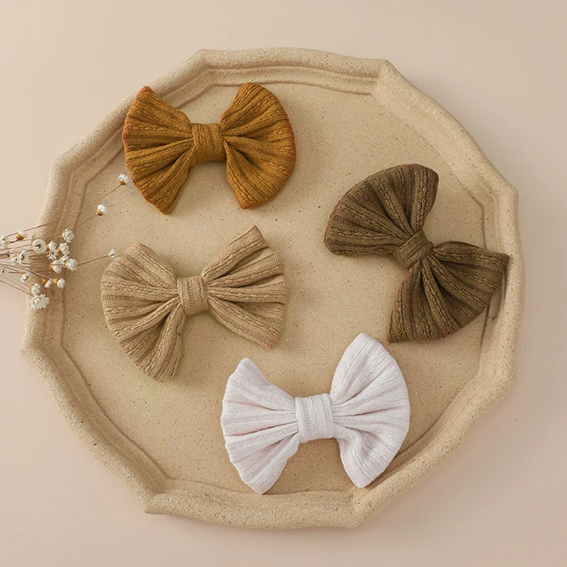 

Детские Шерстяные Трикотажные шпильки для волос с бантом, заколки для волос для принцессы, заколки для волос карамельных цветов, детские весенние шпильки, аксессуары