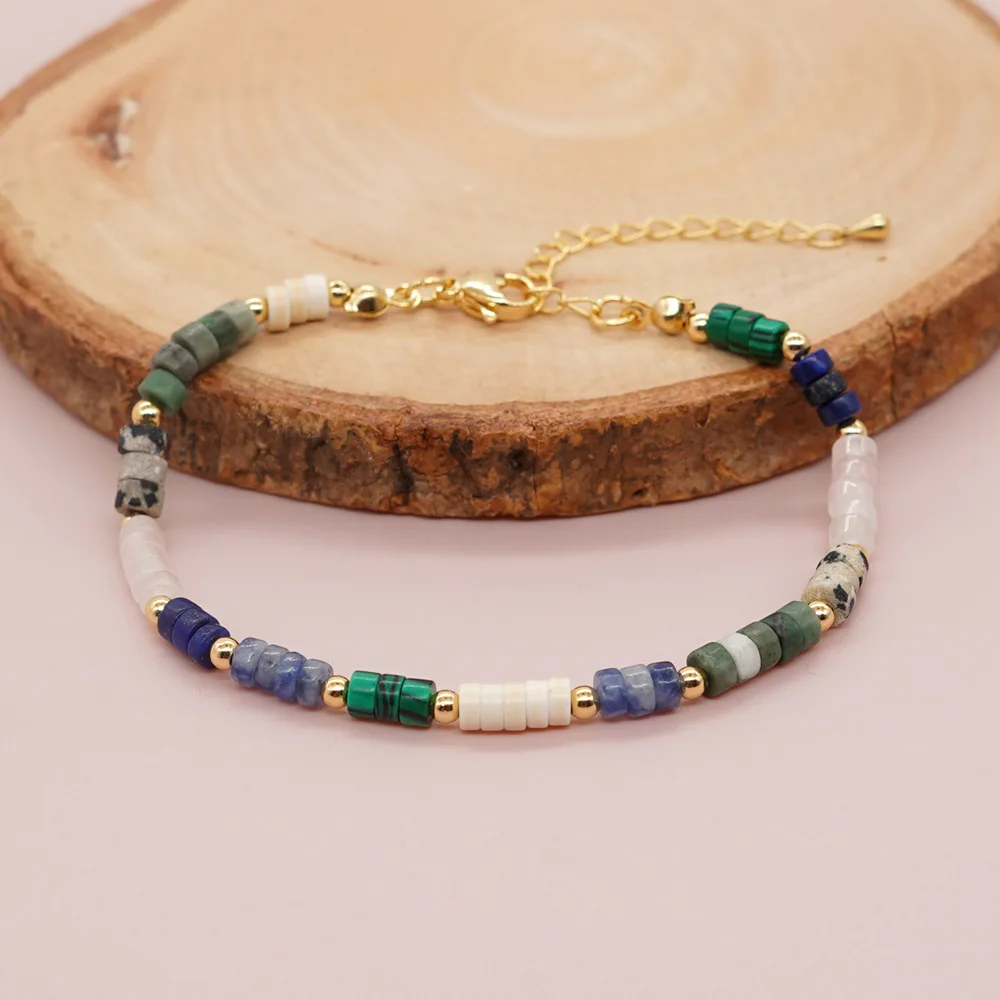 Женский этнический цилиндрический браслет в богемном ретро стиле с пряжкой из