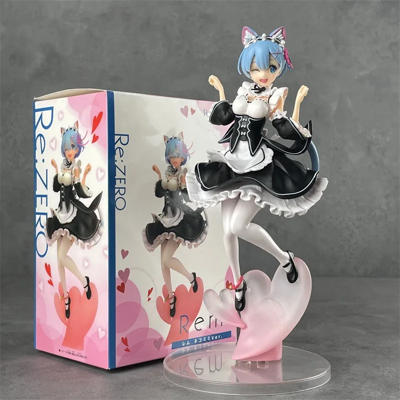 

«Re Zero Start Life In other World Rem Nekomimi Ver». Фигурка из ПВХ коллекционные сцены аниме Модели игрушки Фигурки Brinquedos подарок