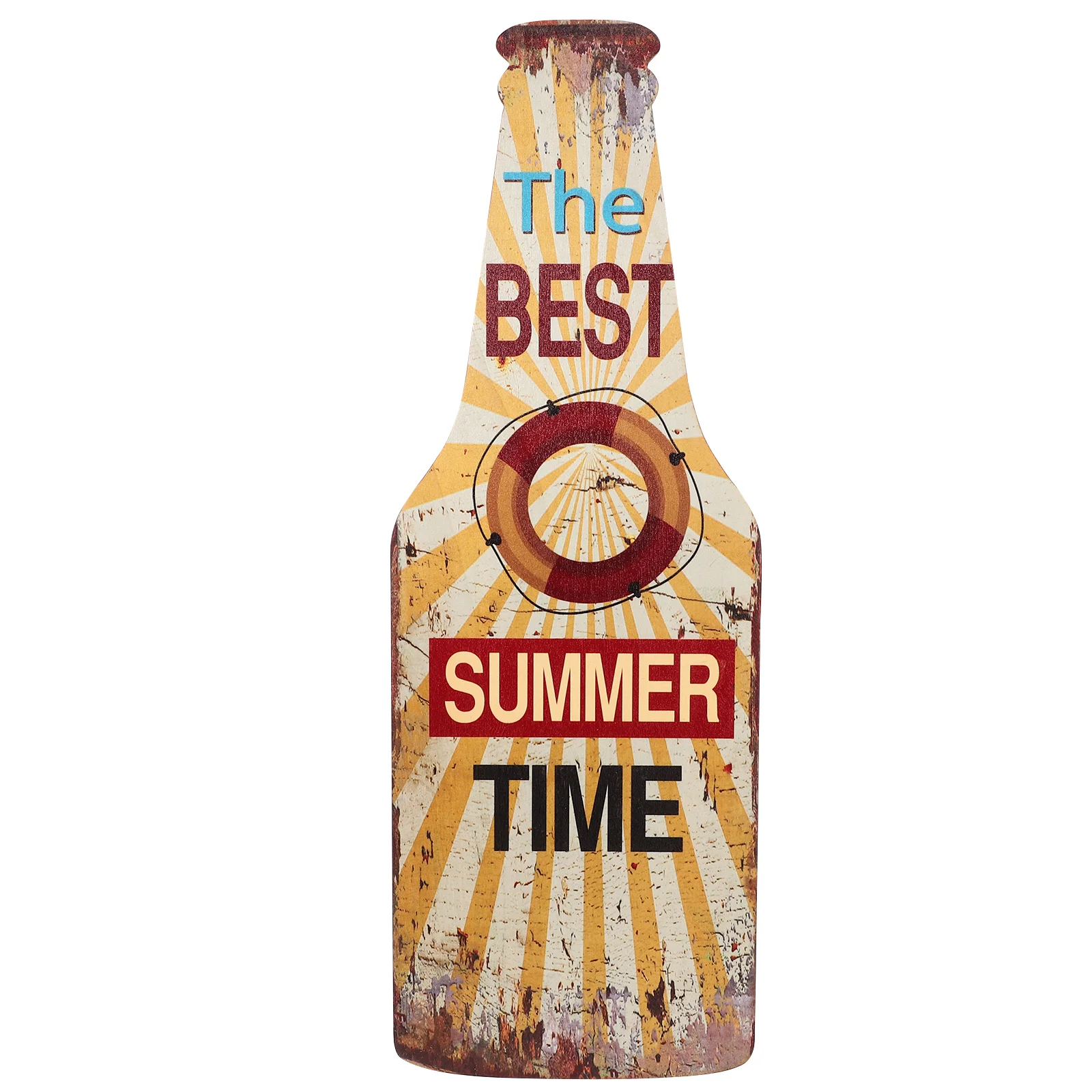 

Wooden Summer Themed Beer Bottle Hanging Ornament Beer Bottle Hawaiian Party Wood Sign