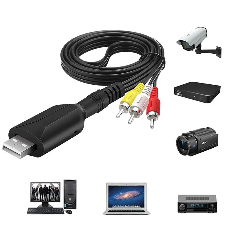 Кабель-переходник с USB на 3 штекера USB на 3 Видео Аудио AV композитный кабель-адаптер для ТВ ПК AV DVR