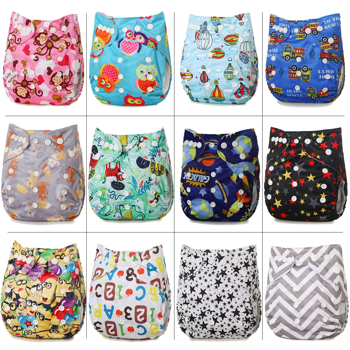 2Pcs Adjustable&Reusable Cloth Diaper - The Perfect Eco-Friendly Solution for Your Baby's Comfort and Saving(GIve an Insert）