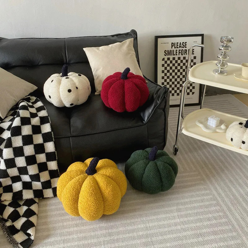 

Spotted Pumpkin Pillow Pumpkin Shaped Pillow Nordic Style Room Decor Pillow Plush Sofa Living Room Bedside Bed Cushion Ins
