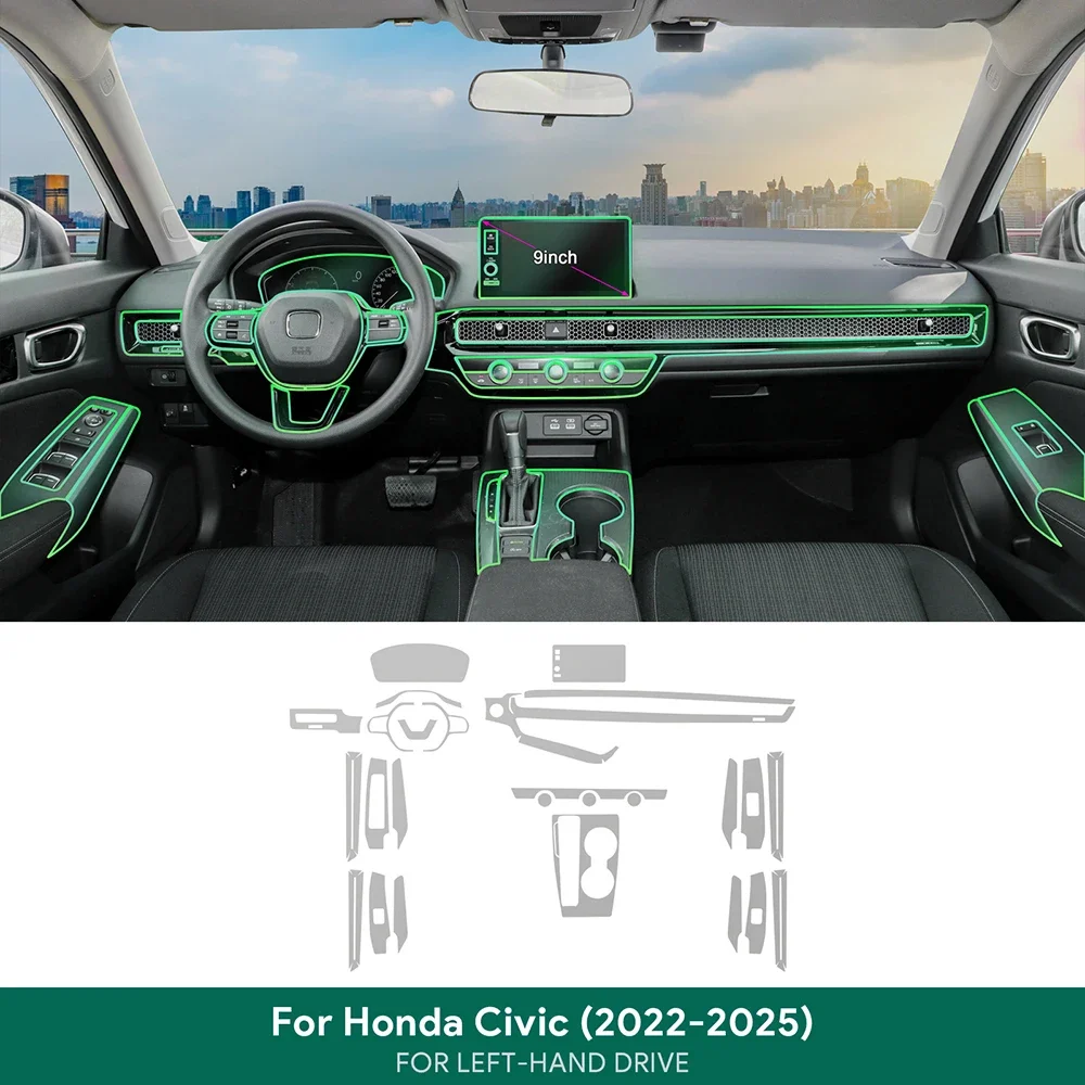 

Для Honda 11th Civic гибридная версия 2022-2025 ТПУ пленка для салона автомобиля наклейка приборная панель защитная пленка для экрана автомобиля прозрачная