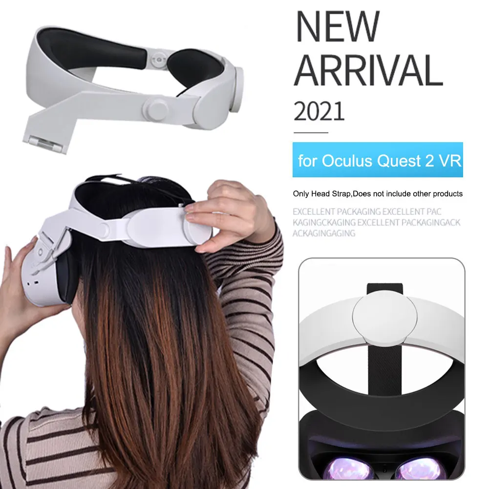 

Adjustable Band Comfortable Virtual Reality Accessories Enhanced Support Reduce Pressure ABS VR Head Strap For Oculus Quest 2