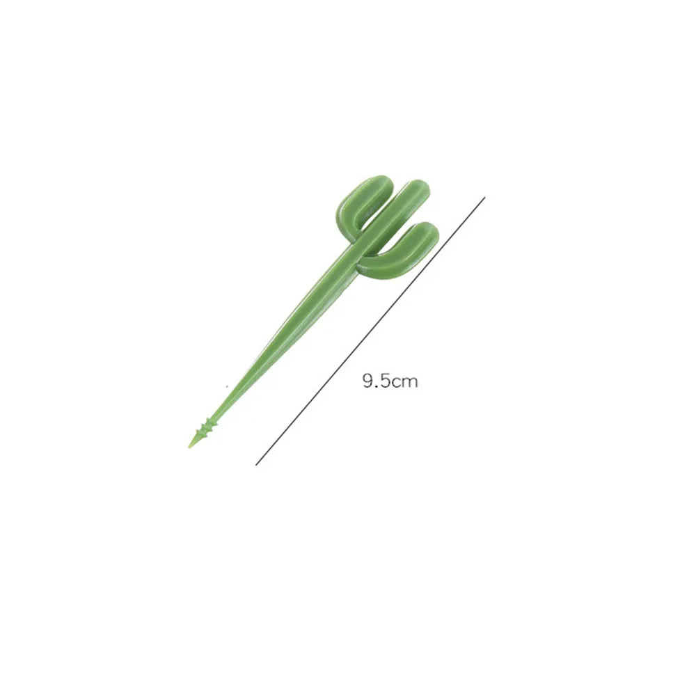 

6pcs/pack Kids Tableware Fruit Fork Food Picks Green Cactus Fruit Forks Plastic Toothpick