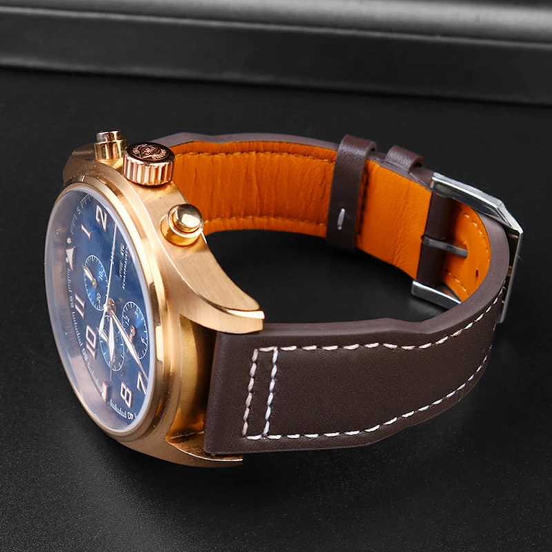 IWC Suitable For IWC Leather Watch bands 20mm 21mm Bronze Spitfire pilot Little Prince Mark Watch Strap Bracelet Accessories