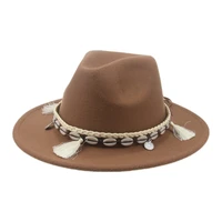 fedora hats men women band belt western cowboy jazz caps solid black white casual outdoor winter autumn felted dress women hats