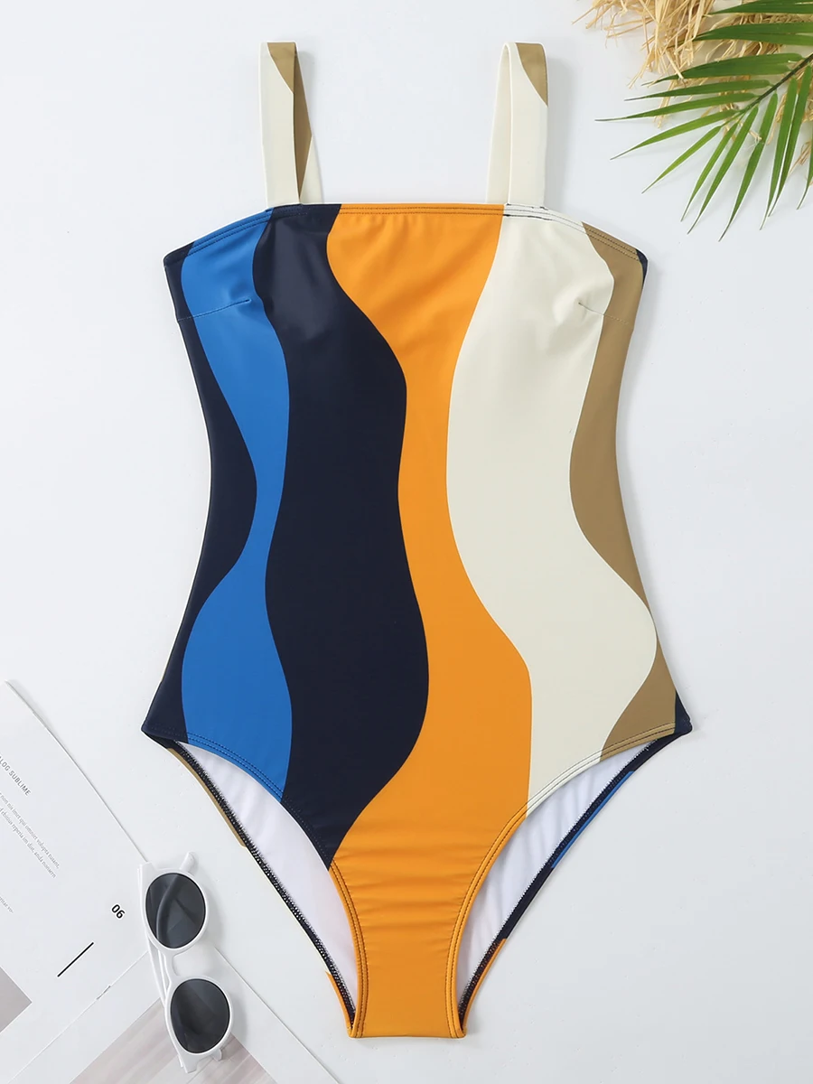 Купальник с принтом 2024 Женский цельный сексуальный купальник женская пляжная