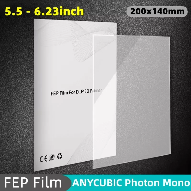 

6,23 дюймовая FEP-пленка 200*140*0,15 мм для ANYCUBIC Mono 4K Ultra D2 Elegoo Запчасти для 3D принтера