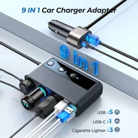 9 in 1pd fast charger 154w 12v24v for car dual usb adapter car cigarette lighter socket splitter auto type c quick charge