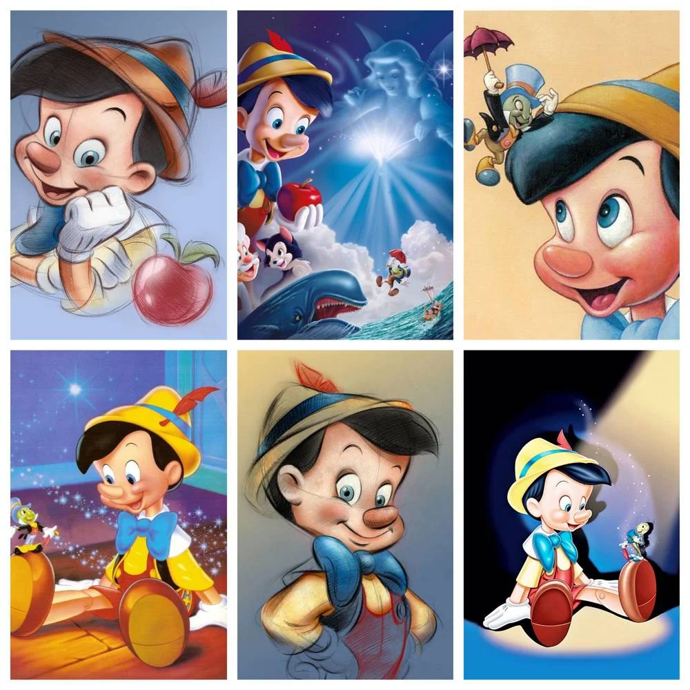 

Disney 5D DIY Diamond Painting Cross Stitch Set Puppet Boy Pinocchio Hand Inlay Children's Gifts Home Wall Art Decoration