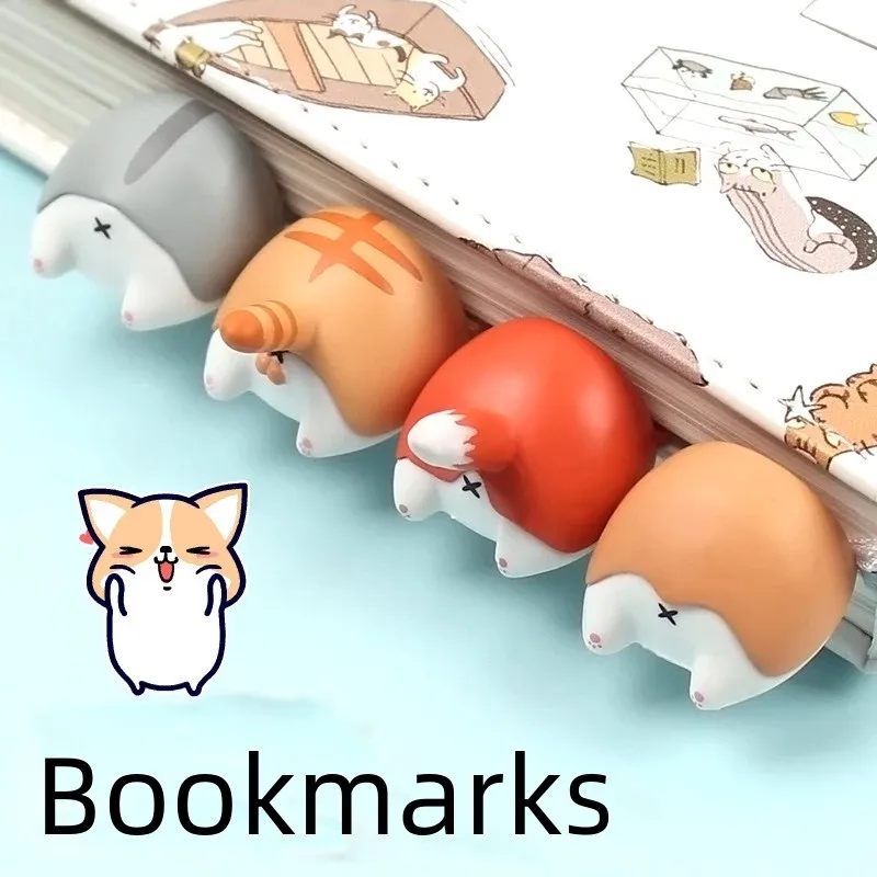 

Новинка, Симпатичные закладки для книг с мультяшным котом, собакой, хомяк, лисой, задницей Kawayi, новинка, товары для чтения, креативный подаро...