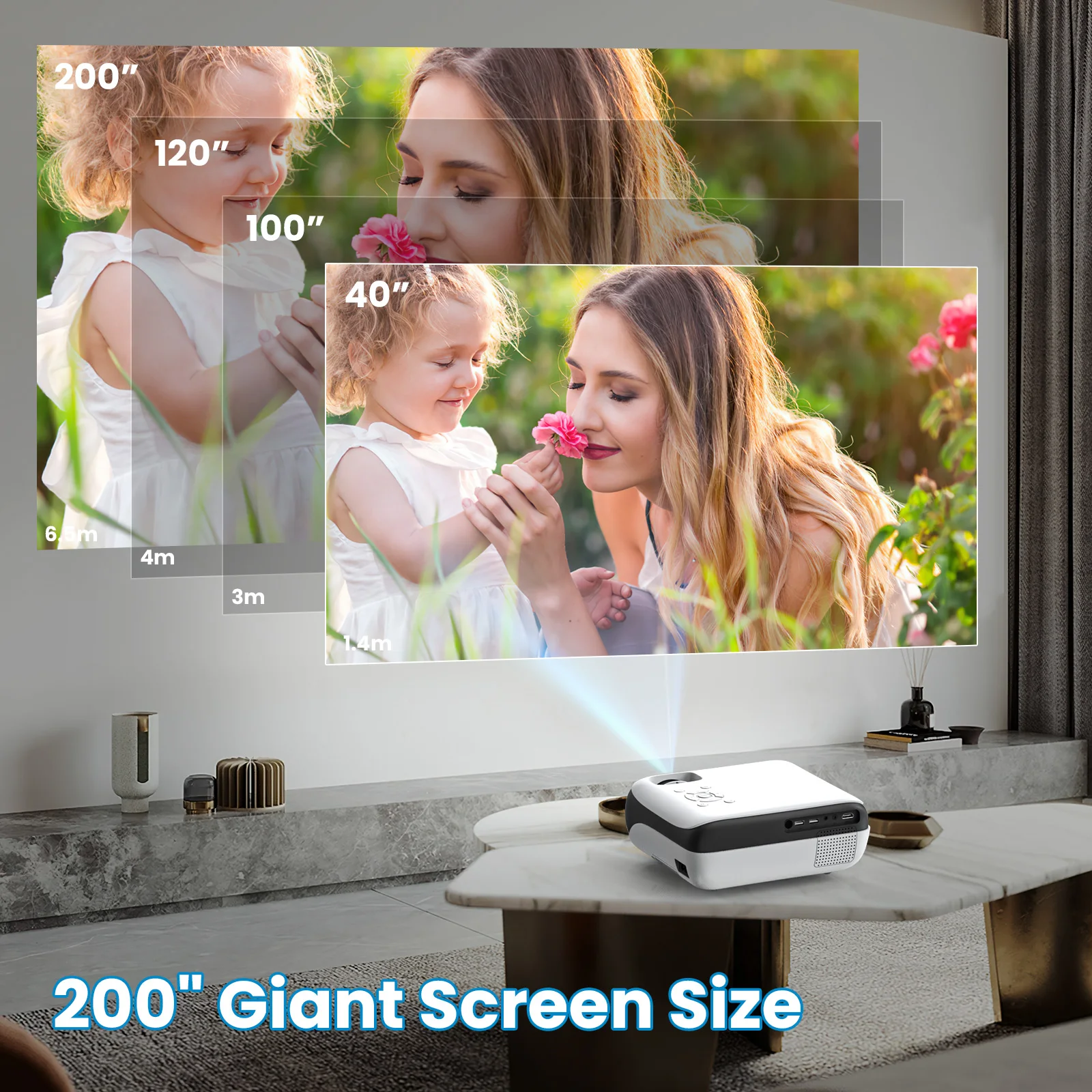 HOPVISION Beamer Full HD 1080P Bluetooth 4K Tragbare Mini Heimkino домашний/наружный проектор HDMI/USB/PS5